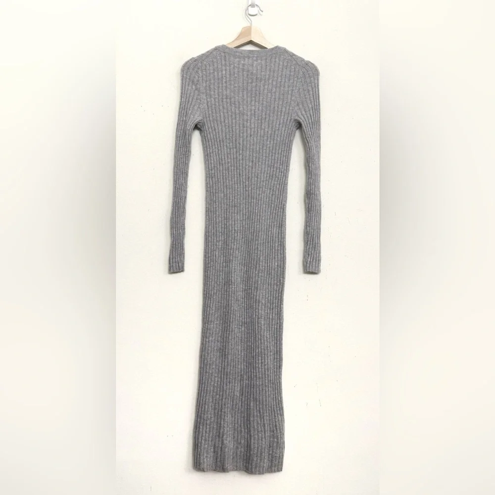 NWT STAUD Shoko Cashmere Rib Knit Sweater Dress in Heather Grey Sz S - Picture 9 of 16